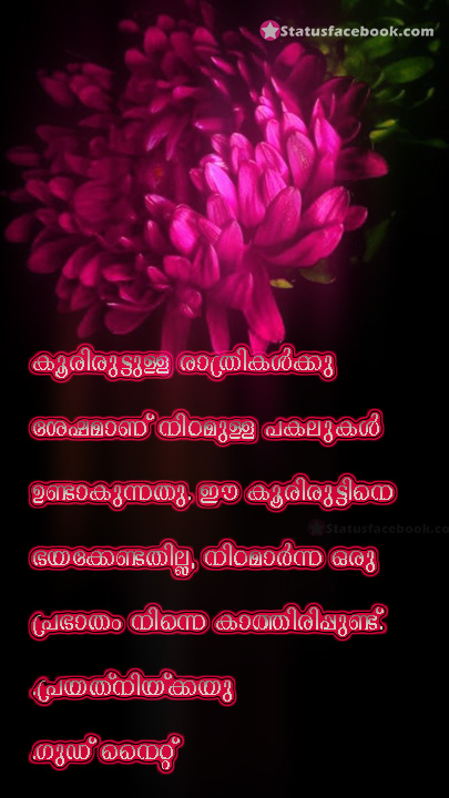 Malayalam Good Night Whatsapp Status | Good Night Quotes In Malayalam